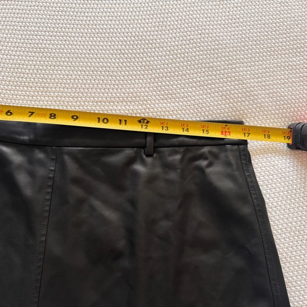 J. CREW 17” Black Faux Leather Mini Skirt